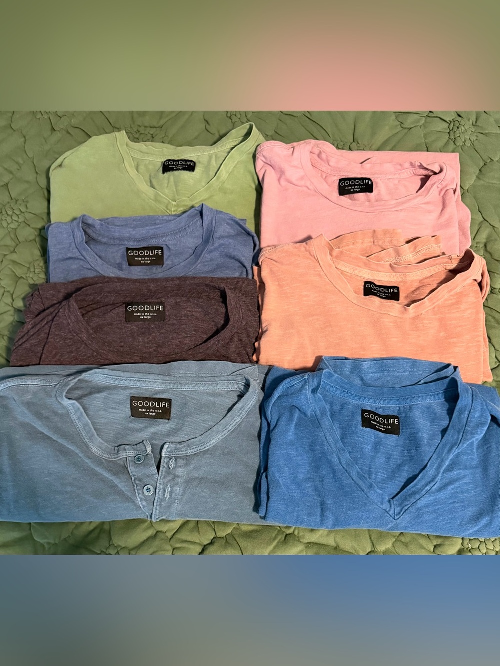 Goodlife Premium Slub Cotton Tees & Henley Lot (7 Tops) - XXL